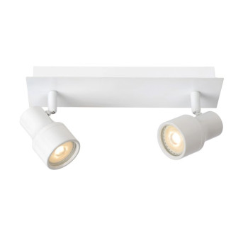 Lucide SIRENE-LED - stropní svítidlo do koupelny - Ø 10 cm - stmívatelné - GU10 - 2x5W 3000K - IP44 - Bílá 17948/10/31