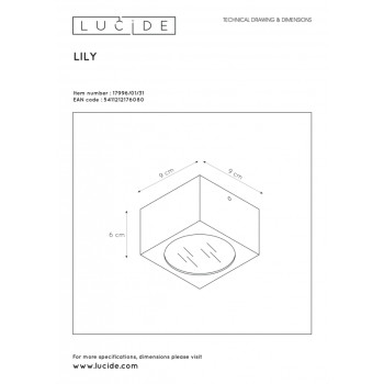 Lucide LILY - stropní svítidlo do koupelny - G9 - IP54 - Bílá 17996/01/31