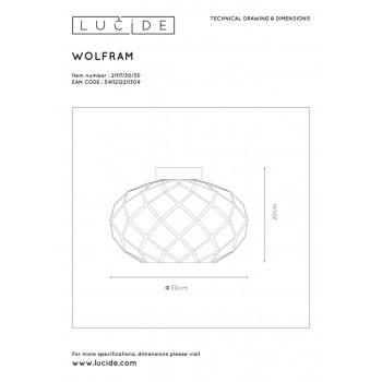 WOLFRAM stropní svítidlo - Ø 30 cm - 1xE27 - černá