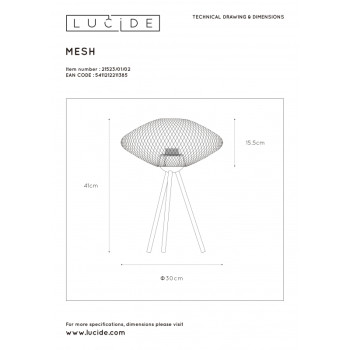 Lucide MESH stolní lampa E27/40W matná zlatá