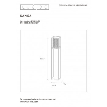 SANSA stojací lampa 1xE27/40W černá/zlatá