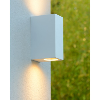 Lucide ZORA-LED - přisazené bodové svítidlo venkovní - stmívatelné - GU10 - 2x5W 3000K - IP44 - Bílá 22860/10/31