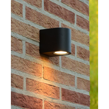 Lucide ZORA-LED - přisazené bodové svítidlo venkovní - stmívatelné - GU10 - 1x5W 3000K - IP44 - Černá 22861/05/30
