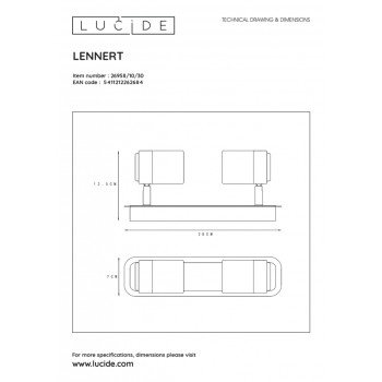 LENNERT stropní bodové svítidlo 2x5W/GU10 IP44 černá