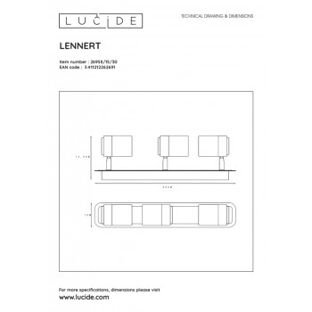 Lucide LENNERT nástěnné bodové svítidlo 3x5W/GU10 matná černá