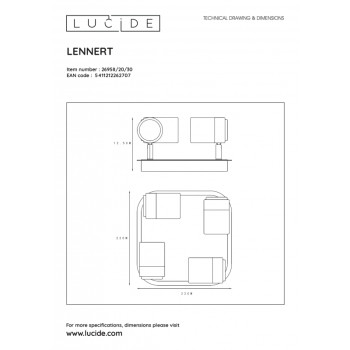 LENNERT stropní bodové svítidlo 4x5W/GU10 IP44 černá