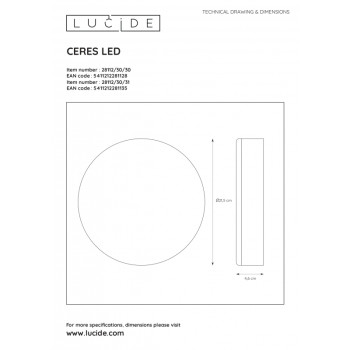 Lucide CERES-LED - zapuštěné stropní svítidlo do koupelny - Ø 21,5 cm - stmívatelné - IP66 - Černá 28112/30/30