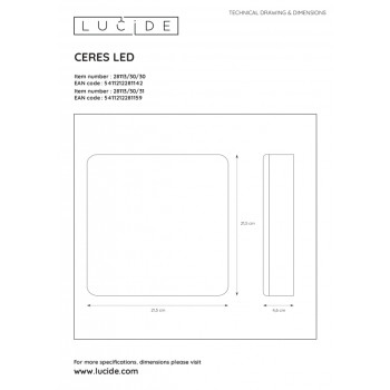 Lucide CERES-LED - zapuštěné stropní svítidlo do koupelny - stmívatelné - IP66 - Černá 28113/30/30