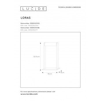 Lucide LORAS stolní lampička G9/max 33W mosaz / černá