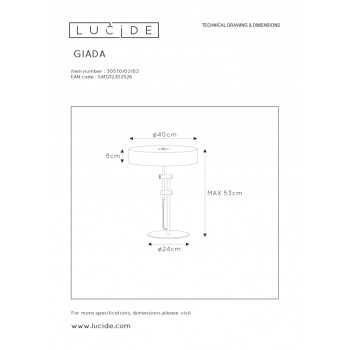 Lucide 30570/02/02 GIADA stolní lampa 2x E27 /40Wsaténová/černá