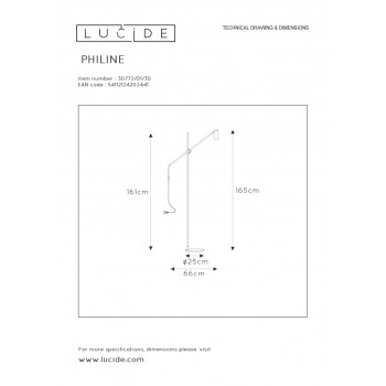 Lucide 30772/01/30 PHILINE stojací lapma GU10 35W černá/zlatá