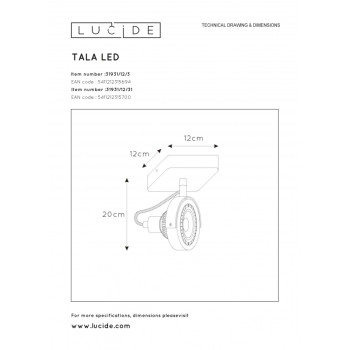 TALA LED Spot GU10/12W DTW černá