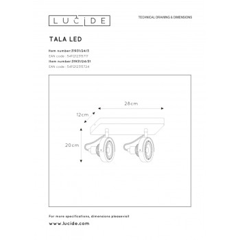 TALA LED Spot 2x GU10/12W DTW černá