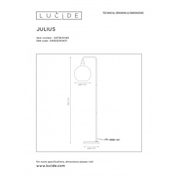 Lucide 34738/01/65 JULIUS lampa stojací E27/25W