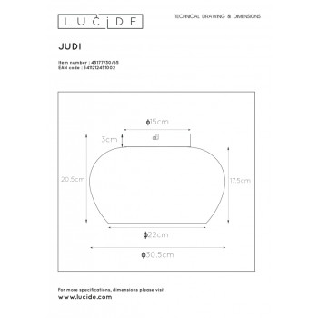 Lucide 45177/30/65 JUDE svítidlo stropní 1xE27