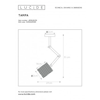 TAMPA - Stropní svítidlo - E27/40W - Černá