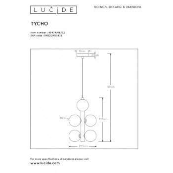 Lucide 45474/06/02 TYCHO 6x G9/28W 