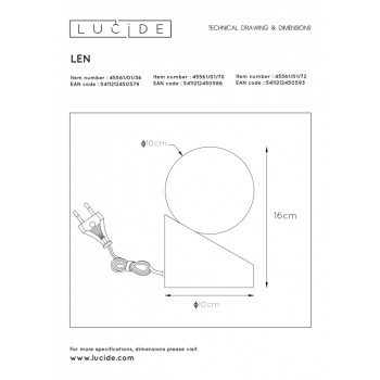 Lucide LEN - stolní lampa - Ø 10 cm - G9 - Dřevo 45561/01/70