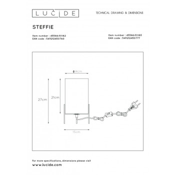 Lucide 45566/01/62 STEFFIE stojací lampa E27/40W H27cm 