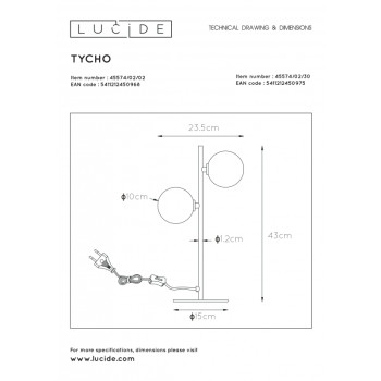 Lucide 45574/02/02 TYCHO lampa 2xG9 28W 