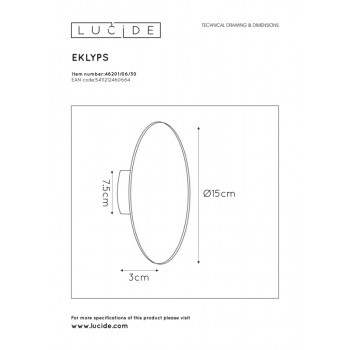 LUCIDE 46201/06/30 EKLYPS LED nástěnné svítidlo