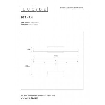 Lucide BETHAN - koupelnové svítidlo nad zrcadlo - LED - 1x8W 3000K - IP21 - Bílá 48200/08/31