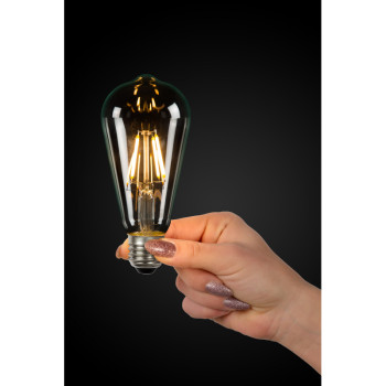 Lucide LED žárovka - okrasné vlákno - Ø 6,4 cm - stmívatelné - 1x5W 2700K - Průhledné 49015/05/60