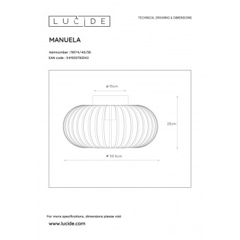 Lucide MANUELA - zapuštěné stropní svítidlo - Ø 40 cm - Černá 78174/40/30