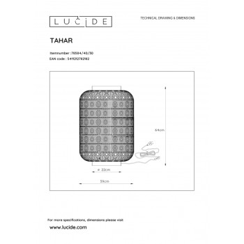 Lucide TAHAR - stolní lampa - Ø 39 cm - Černá 78584/40/30