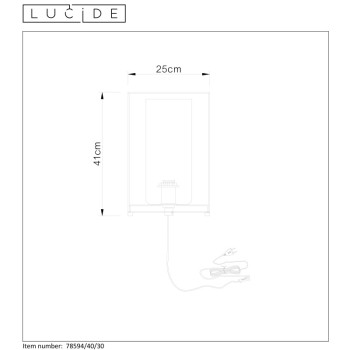 Lucide DOUNIA stolní lampička E27/40W H 41cm matná černá/Smok