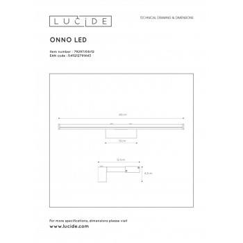 Lucide ONNO - LED nástěnné svítidlo do koupelny - 1x8W - IP44 - Chrom