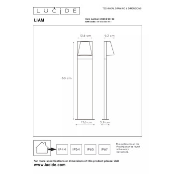 Lucide LIAM venkovní lampa Gu10/35W antracitová