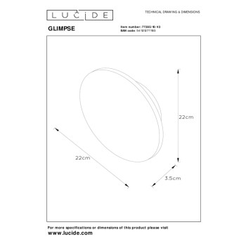 Lucide GLIMPSE nástěnné svítidlo Ø22cm hnědé