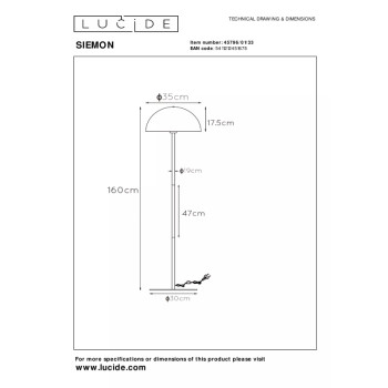 Lucide SIEMON stojací lampa E27/40W zelená