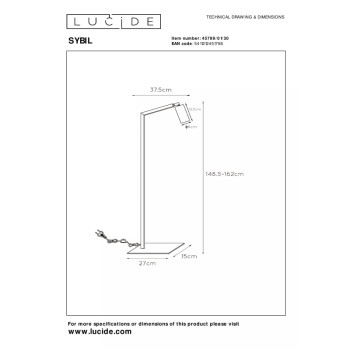 Lucide SYBIL stojací lampa Gu10/35W černá