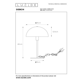 SIEMON stolní lampička E14/40W zelená