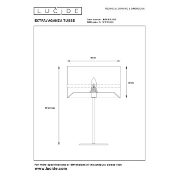 Lucide EXTRAVAGANZA TUSSE stolní lampa Ø30 cm 1xE27 růžová