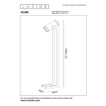 Lucide DOME stojací lampa ES111/GU10 černá