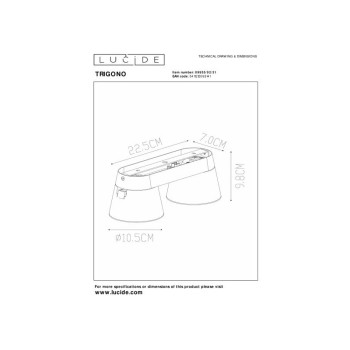 Lucide TRIGONO bodové stropní svítidlo 2xGU10 bílá