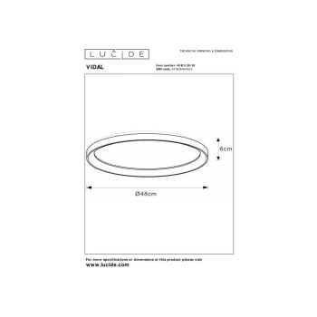 Lucide VIDAL zapuštěné stropní svítidlo Ø 48 cm 1x38W 2700K černá