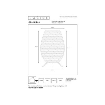 Lucide COLIN IP44 venkovní nabíjecí stolní lampa - baterie - LED Ø 30 cm 1x3W 3000K IP44 černá