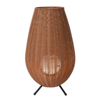 Lucide COLIN IP44 venkovní nabíjecí stolní lampa - baterie - LED Ø 30cm 1x3W 3000K IP44 světlé dřevo