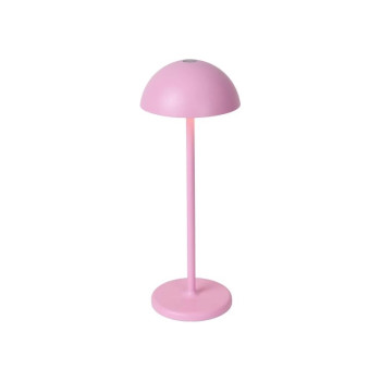 Lucide JOY venkovní dobíjecí stolní lampa ø 12 cm 1x1,5W 3000K IP54 růžová