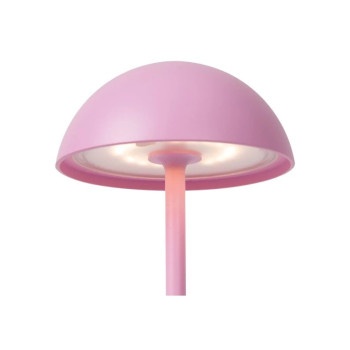 Lucide JOY venkovní dobíjecí stolní lampa ø 12 cm 1x1,5W 3000K IP54 růžová