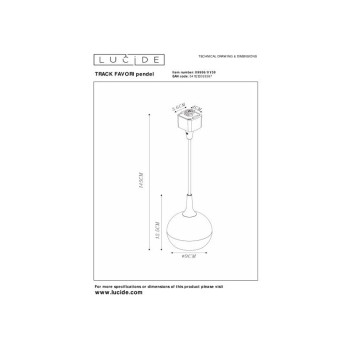 Lucide TRACK FAVORI závěsné svítidlo 1xGU10 černá