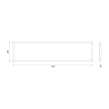 Ecopanel BL 295x1195x32mm, 3CCT, 125Lm/W,RA80, přímé podsvícení, bez napájen - Prolumia