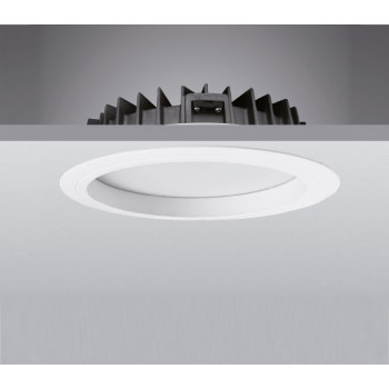 LED downlight, 228mm, 24W, bílá, 100°, 4100K,pevné, výřez 210mm - Prolumia