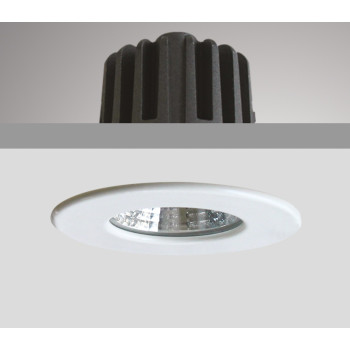 LED downlight, 60mm, 7W, stříbrná, 40°, 3000K, pevné, IP65 - Prolumia