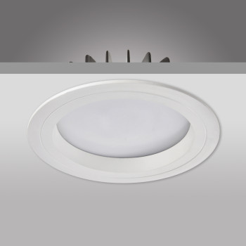 LED downlight, 135mm, 13W, bílá, 100°, 4000K, pevné, výřez 120mm - Prolumia