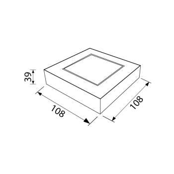 Pro-Ceiling 108x108x39mm, přisazené, 8W, 3000K, bílá, stmívatelné - Prolumia